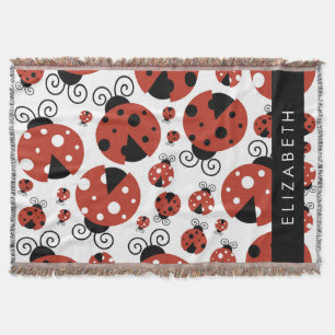 Couverture Motif De Ladybugs, Red Ladybugs, Votre Nom