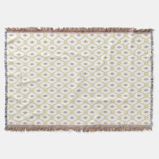 Couverture motif de losange de taupe jaune et neutre (Devant)