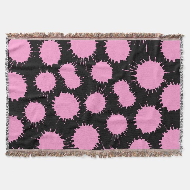 Couverture Motif de lot - rose sur noir (Devant)