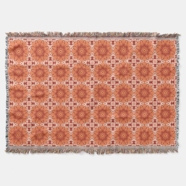 Couverture Motif de marguerite géométrique en Mandarin Orange (Devant)