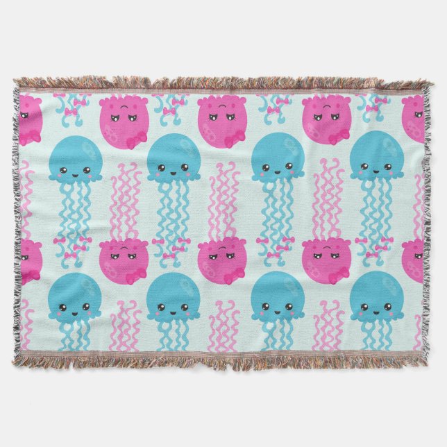 Couverture Motif de méduses, Mignonne méduse, Sea Animaux (Devant)
