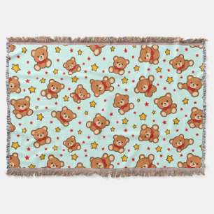 Couverture Motif de nounours kawaii et d'étoiles
