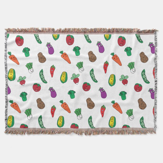 Couverture Motif de nourriture végétale mignonne (Devant)