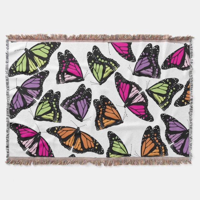 Couverture Motif de papillons colorés (Devant)