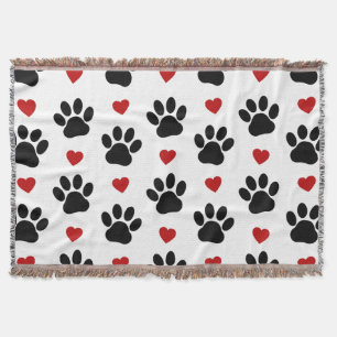 Couverture Motif De Pâtes, Pâtes De Chien, Pâtes Noires, Coeu
