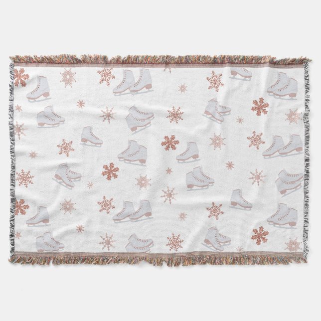 Couverture Motif de patinage rose Gold Glace Skates Blush Pin (Devant)
