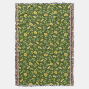 Couverture Motif de pièce d'or de feuille et de trèfle