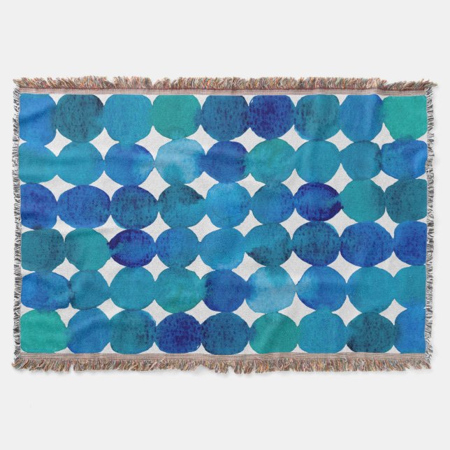Couverture Motif de points - bleu et vert (Devant)