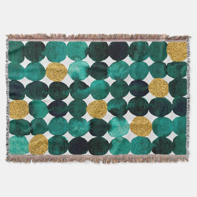 Couverture Motif de points - parties scintillant émeraude et  (Devant)