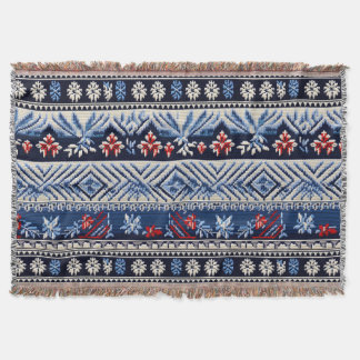 Couverture Motif de rayure de broderie folklorique