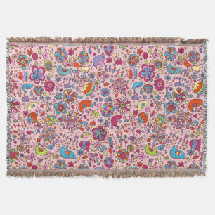 Couverture Motif de ressort avec les fleurs colorées