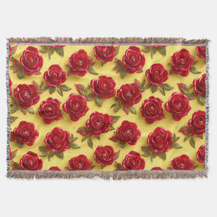 Couverture motif de roses rouges 3d