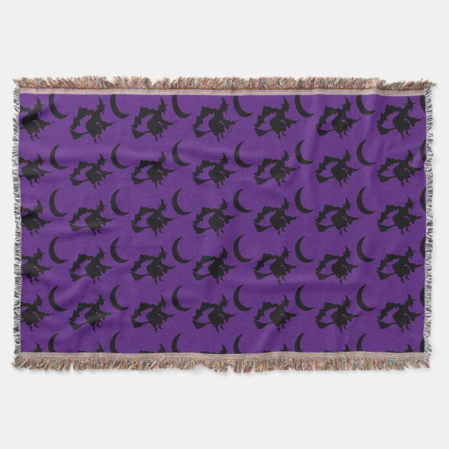 Couverture Motif de sorcière volant violet (Devant)