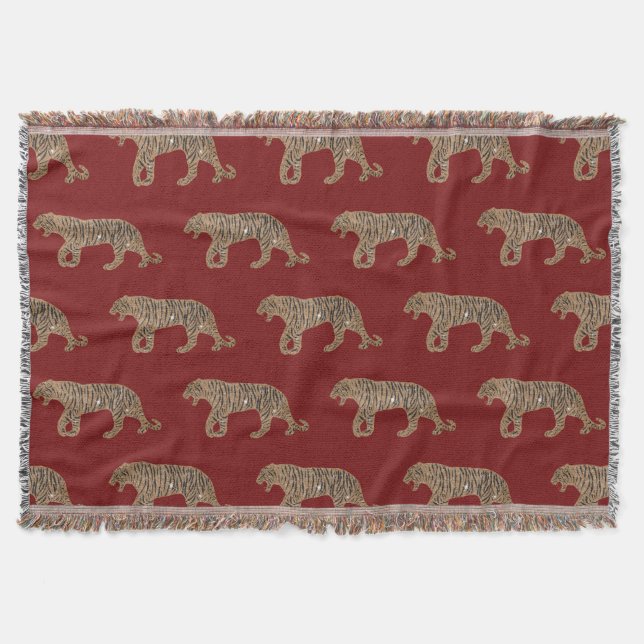 Couverture Motif de tigre de Parties scintillant rouge noir f (Devant)