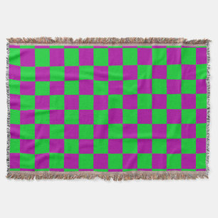 Couverture Motif de vérification À damiers vert pourpre