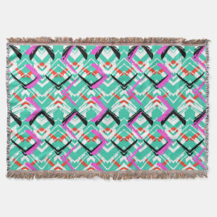 Couverture Motif de zigzag turquoise tiré par la main