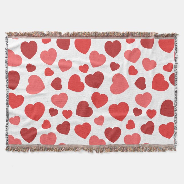 Couverture Motif Des Coeurs, Coeurs Rouges, Motif Des Coeurs (Devant)