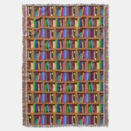 Couverture Motif d'étagères à livres de bibliothèque pour des