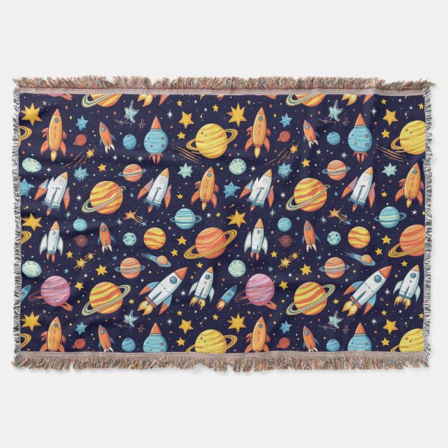 Couverture Motif d'exploration spatiale coloré (Devant)