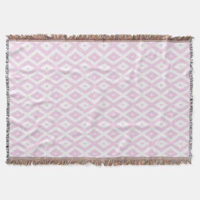Couverture Motif diamant rose pâle et blanc (Devant)