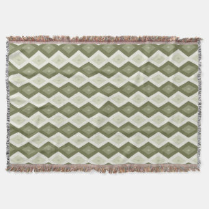 Couverture Motif diamant vert olive