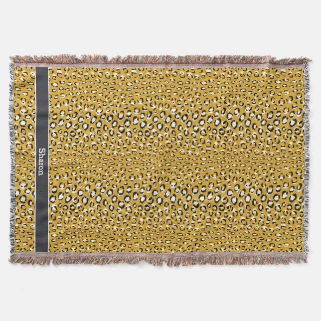 Couverture Motif d'impression chic moderne en or cheetah (Devant)