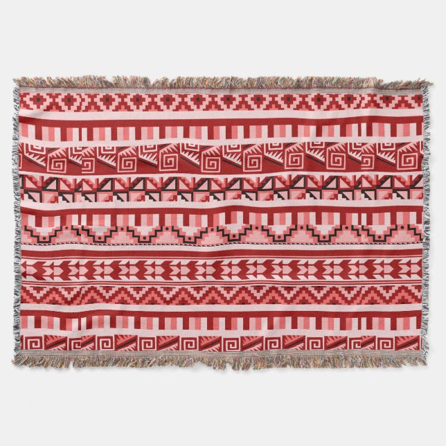Couverture Motif d'impression géométrique Abstrait Aztec rose (Devant)
