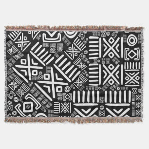Couverture Motif d'origine africaine - Noir et Blanc #6