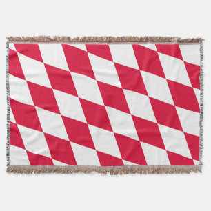 Couverture Motif du drapeau diamant de Bavière rouge et blanc
