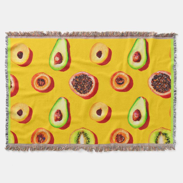 Couverture Motif élégant à base de fruits néons (Devant)
