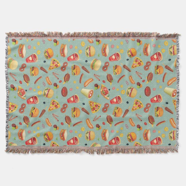 Couverture Motif élégant d'aliments de préparation rapide (Devant)