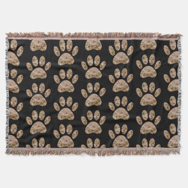 Couverture Motif Empreinte de patte Camo Dog (Devant)