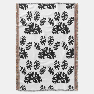 Couverture Motif Empreinte de patte de chien de tatouage trib