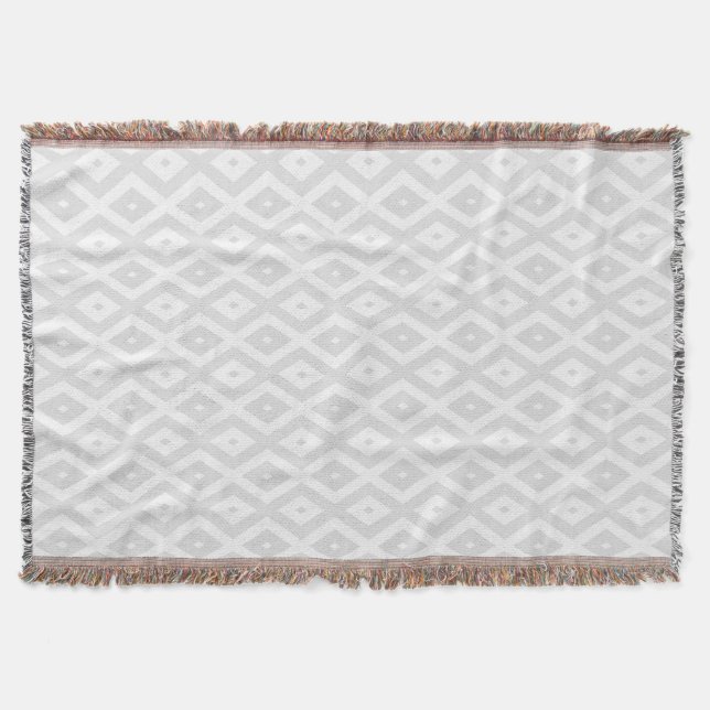 Couverture Motif en diamant gris clair et blanc (Devant)