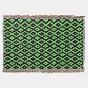Couverture Motif en diamant vert citron et noir