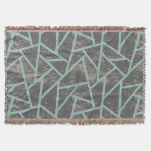 Couverture Motif en mosaïque vert pâle et gris