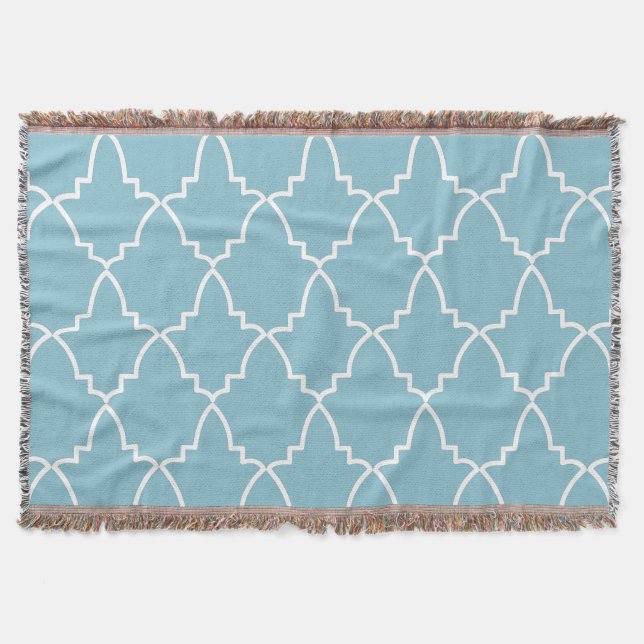 Couverture Motif en treillis marocain bleu clair (Devant)