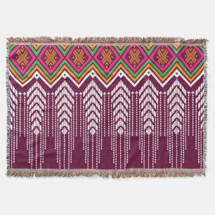 Couverture Motif ethnique géométrique traditionnel