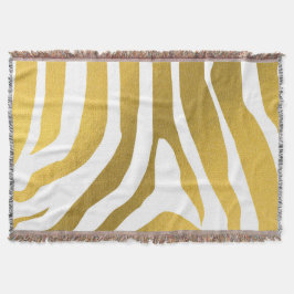Couverture Motif Faux Gold Zebra Print Stripes