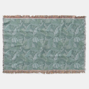 Couverture Motif feuille d'acanthe bleu sarcelle de William M