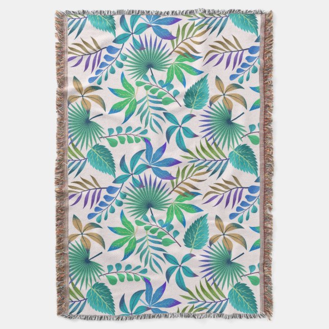 Couverture Motif feuille tropical (devant Vertical)