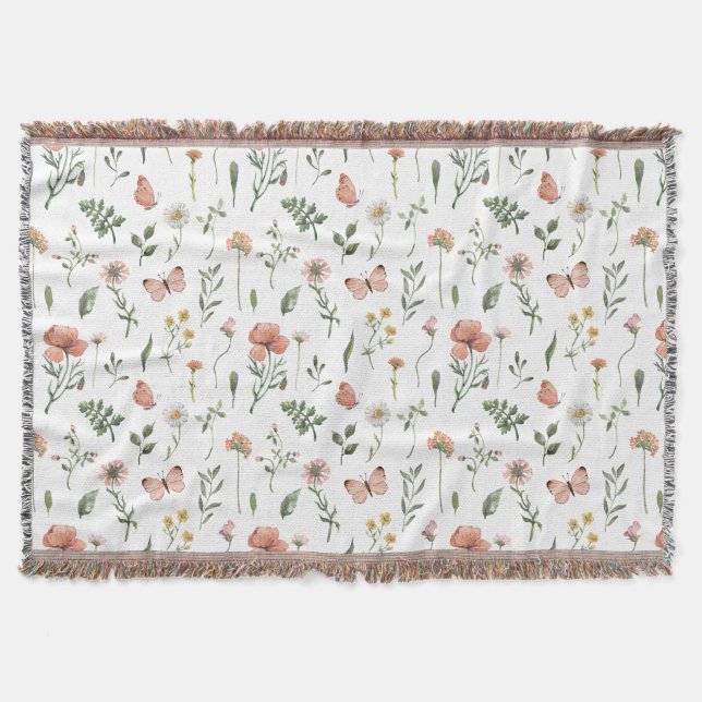 Couverture Motif Fleur sauvage aquarelle (Devant)