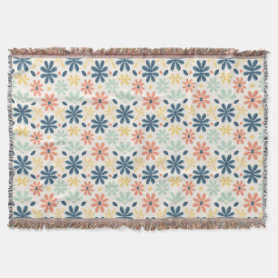 Couverture Motif floral coloré sans couture en bleu, rose et 