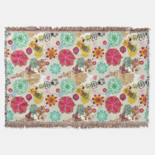 Couverture Motif floral dans le rétro style