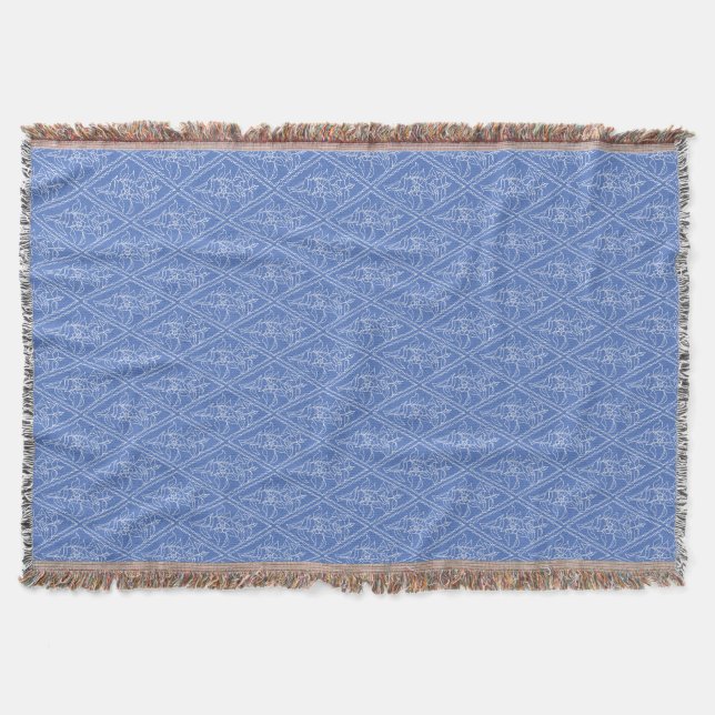 Couverture Motif floral de bigorneau vintage bleu chic (Devant)