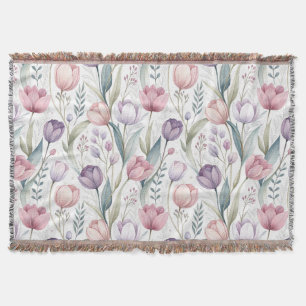 Couverture Motif floral de tulipe scandinave