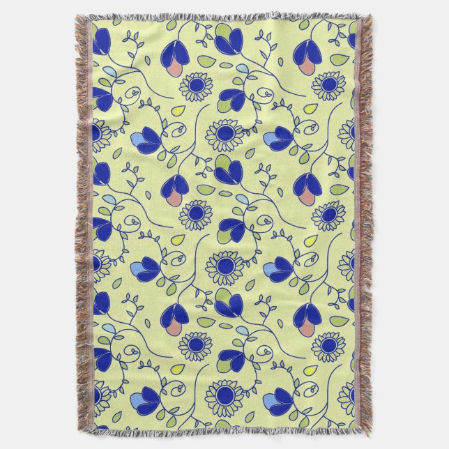 Couverture Motif fluide floral (devant Vertical)