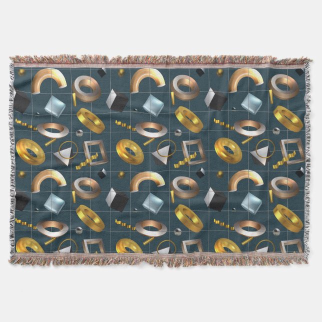 Couverture motif géométrique 3D (Devant)
