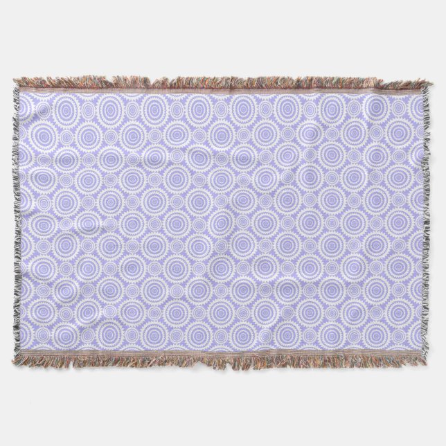 Couverture Motif géométrique bleu pastel lavande (Devant)