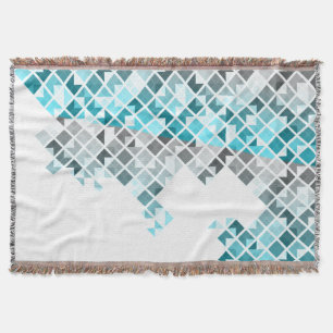 Couverture Motif géométrique de bleu d'Aqua, gris et blanc